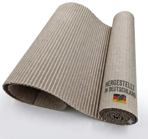 Rollenwellpappe Wellpappe Rolle 2m 3m 5m 10m x 40cm x 3mm, extra dick, deutsches Produkt, für Versand Umzug Basteln Lagerung Polstermaterial Transportschutz Verpackungsmaterial (40 cm, 2 m)