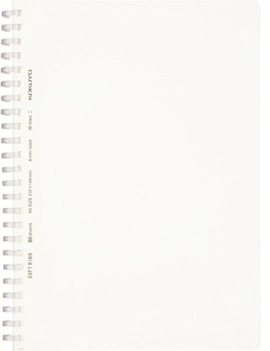 KOKUYO Spiralliniertes Notizbuch, 21,6 x 14,7 cm, A5, weiche Ringnotizbücher mit 6 mm liniert, 80 perforierte Blätter, transparentes Notizbuch mit 1 Thema, Notizen für die Arbeit, Japan Import
