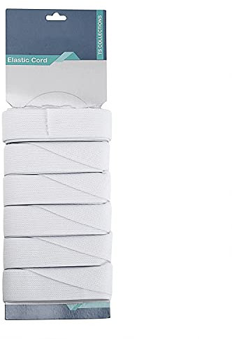 WedDecor 25mm (1 Inch) Wide Flat Elastic Band, Waistband Elastic Cord, Sewing Bands Garment Sewing Accessories for Sewing Clothing, DIY For Dress Making, Art And Craft Creating, White, 1 Metre