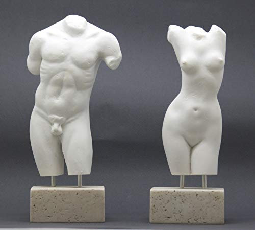 Set weiblicher & männlicher Körper Torso Erotik Akt Kunst Sexy Griechische Statue Skulptur