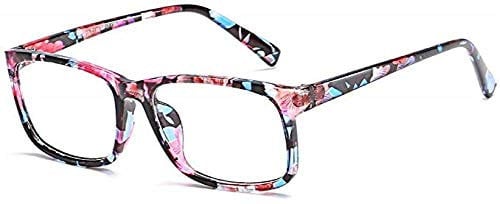 Boolavard Blue Light Blocking Brille Square Nerd Brillengestell Anti Blue Ray Computerspiel Brille (Blume)