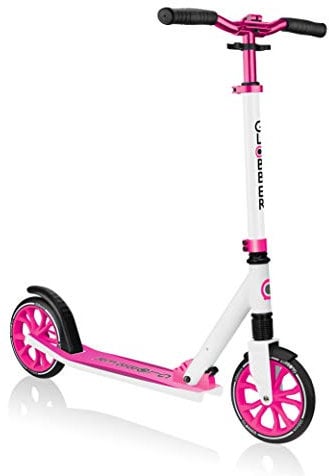 GLOBBER NL 205 Roller – Tretroller Kinder ab 6 Jahre - Scooter 205 mm - ABEC 7 – höhenverstellbar – weiß-pink