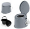 DREAMADE Toilette Portable – 5L Porte Rouleau de Papier Toilette, Utilisation à l’Intérieur et l’Extérieur pour Personnes Agés et Maladies, Voyage pour Caravanes, Campings en Plein Air, Gris et Noir