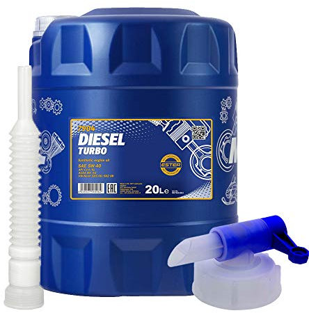 20 Liter, MANNOL DIESEL TURBO 5W-40 MOTORÖL + HAHN + SCHLAUCH