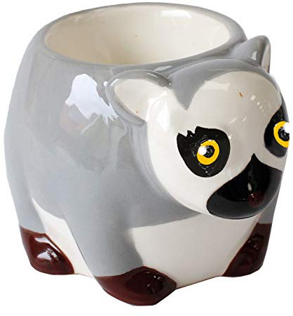 Crockery Critters Egg Cup from Deluxebase – Ring-Tailed Lemur Ceramic Egg Holder, Cute Animal Shaped Boiled Egg Cups for Kids and Adults. Fun Novelty Gifts, Kitchen Decor and Tableware.