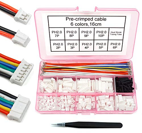 elechawk PH 2.0 Stecker vorgecrimptes Kabel-Set, kompatibel mit JST-PH 2,0 mm für Akku JJRC H36 Blade Inductrix Tiny Whoop Arduino mkr1010 MKR Zero und MKR VIDOR 4000 (Stecker und Draht)