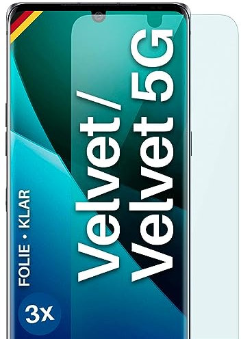 moex FlexProtect Schutzfolie für LG Velvet/LG Velvet 5G Displayschutz Folie Ultra-klar HD 0,2 mm kompatibel mit jeder Hülle, Anbringen ohne Blasen, Handyfolie Extra Kratzfest, 3 Stück