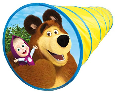Mascha und der Bär Spieltunnel, Kinderspielzeug (Kindertunnel für drinnen und draußen, Spielzeug für Kinder ab 3 Jahren geeignet, Maße: 180 x 48 cm), Mehrfarbig
