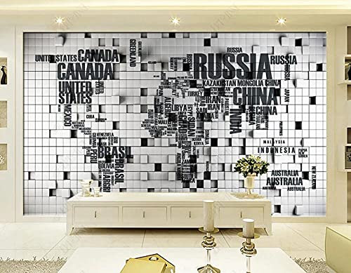 Tapete Fototapete 3d Effekt Würfel Englische Weltkarte Tapeten Vliestapete Wandbilder Wandtapete Wohnzimmer Schlafzimmer Wanddeko 200x140cm