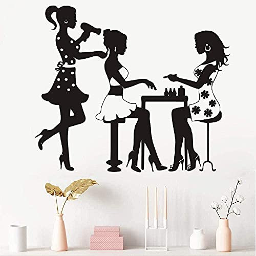 Wall Stickers Home Decor Mural Posters Hair Salon Nail Art Nail Stickers Beauty Salon Window 71X81Cm