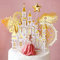 FATCAT Tortendeko Mädchen, Riesenrad Schloss kuchen deko, Goldrosa Prinzessin Tortendeko für Prinzessin Mottoparty/bride to bedeko/Babypart