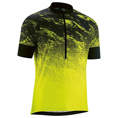Gonso Mangart Kurzarm Halfzip Trikot Herren schwarz/gelb