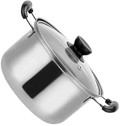 DOITOOL Instant Noodles Pot Stainless Steel Stockpot Soup Pot Cooking Pot Saucepan Noodle Pot Pasta Pot Milk Warmer Pot with Lid for Soups Chili Pasta Curries Stew 18cm Kitchen Mini Pot