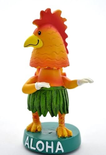 DIXIE STORE Wackelfigur Auto Lustig Hawaii Deko - 11cm Gadget - Wackeldackel Fürs Auto Innen - Autos Spielzeug - Innenraum Zubehör - Chicken