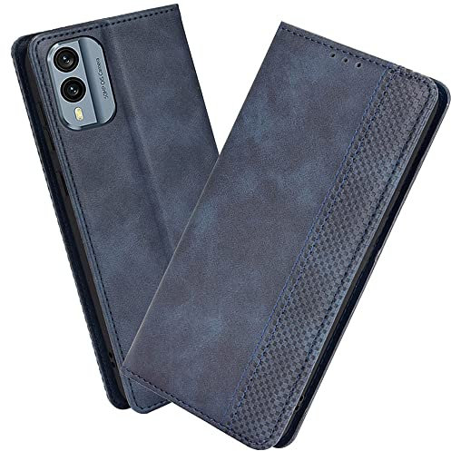 XINNI Protective Phone Case for Nokia X30 5G, PU/TPU Vintage Flip Leather Shockproof Cover Magnetic Book Style Wallet, Blue