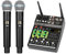 Bomaite BO4-M Professional Audio Mixer, 4 Channel Sound Mixer With Dual Wireless Mic, Sound Board Console MP3 Bluetooth USB Interface DJ Mixing for Home Karaoke Party Computer Studio Recording