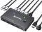 Type-C KVM Switch 2 PC 1 Monitor 4K@60Hz, MLEEDA KVM Switch USB-C 2 PC Condividono 1 Monitor e 4 Port USB, con Opzione di Erogazione di Potenza da 100 W, Telecomando Cablato e 3 Cavi Inclusi