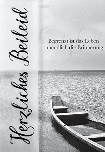 Perleberg Trauerkarte - Basic-Classic-Collection - Trauerkarten mit Umschlag - Liebevolle Beileidskarten mit Umschlag - Danksagungskarten Trauer - hochwertige Karten zur Trauer in 11,6 x 16,6 cm