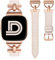 Wearlizer Armband Kompatibel mit Fitbit Versa 2, Leder Versa Armbänder für Damen, Dressy Slim Lederband Armband mit D-Form Metallschließe für Versa/Versa 2/Versa Lite/Versa SE Smart Watch