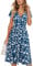Newshows Summer Dresses for Women UK Short Sleeve V-Neck Faux Wrap Casual Vacation Sundress with Pockets(Floral 38,M)