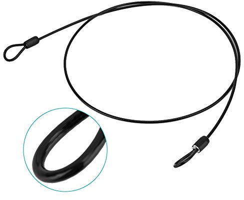 Cycling Sports Internal, Wire and External Plastic Security Cable Securite 2m Steel End Security Loop Cable Scooter Lock (Silver) (Black)