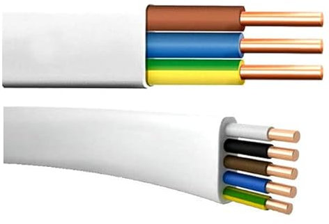 Flach Feuchtraumkabel Leitung YDYp NYM-J 3x1,5 20m