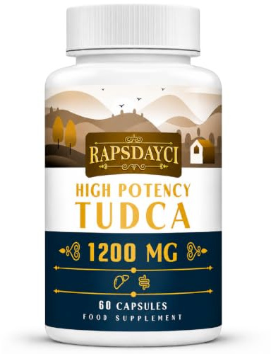 Ultra Strength TUDCA 1200mg per Serving, Tauroursodeoxycholic Acid Bile Salts Supplement, 60 Capsules