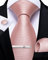 DiBanGu Rosa Krawatten und Taschentuch-Set Einfarbig Krawatte für Herren Manschettenknopf-Krawattenklammer für Hochzeit Formell
