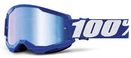 100% 461335, Maschera Strata 2 Lente A Specchio Rossa/Blue Unisex Adulto, Nero, Taglia Unica