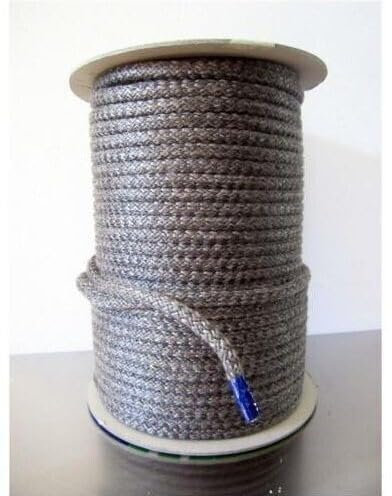 Guarnizione termica tonda, corda per vetro, stufe, camini, 550° C nera - 3 ML (Diametro 6)