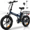 ECORUSH E Bike Elektrofahrrad Klapprad 20 4.0 Fat Tire, 250W/48V/15Ah Akku,Leistungsstarkes Elektrofahrrad, Fatbike für Herren und Damen
