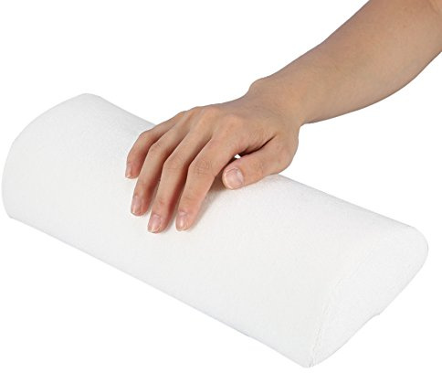 Nagelkunst Handkissen, Maniküre Nagel Handkissen Weiches Nagelkunst-Kissen Handauflage für Nagelstudio, Salon Art Nagel Kunst, Plüsch + Schwamm, 30 x 13 cm (WHITE)