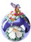 BRUBAKER Premium Weihnachtskugel Lila mit Schmetterling Figur - 10 cm Christbaumschmuck mit Perlen Dekorationen - Von Hand dekorierte Baumkugel aus Glas - Weihnachtsdeko Christbaumkugel