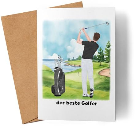 Kiddle-Design Golfer Karte Personalisiert Golfgeschenk für Golfspieler Golftrainer Geburtstagskarte Geburtstag Golfer Golf Mann Gadget