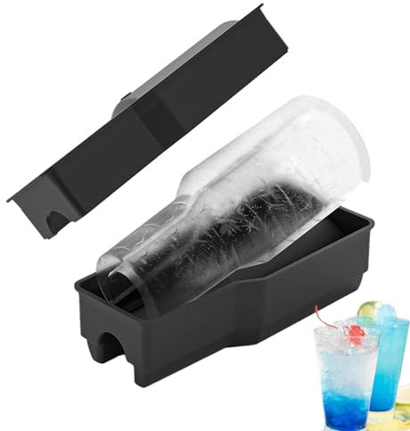 Bandeja de hielo para vasos,bandeja de hielo de silicona para vasos, Molde de hielo cilíndrico hueco de silicona de 4 piezas con tapa, Moldes de hielo de cilindro hueco para taza, grandes