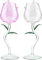 Lot de 2 verres à vin en forme de rose - Verre à vin rouge - Verre à cocktail - Pour cadeau/fête/dîner/mariage - Vaisselle de boisson (rose et transparent, 280 ml)