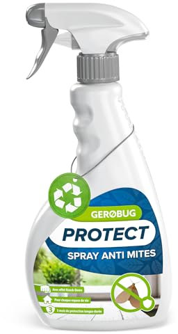 GEROBUG Spray Anti-Mites 500 ml - Lutte simple contre les mites alimentaires & les mites des vêtements - Protection contre les mites pour armoire, placard, appartement, vêtements, tapis & cuisine