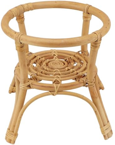 Masyrt Pflanzenständer, Blumentopfhalter, Regal aus Rattan, minimalistisch, stabil, 9,5 cm Durchmesser, Innen- und Außenbereiche, Garten, Terrasse, Blumenregal aus Rattan