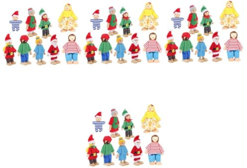 ibasenice 36 STK Puppe doll Funny Toys Kreatives Spielzeug Erzählspielzeug beruhigendes Spielzeug für Kinder Familienmitglieder Marionetten Weihnachtsspielzeug Rollenspielspielzeug Holz