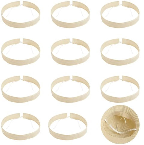 nbeads 24 STK. Hutgrößen-Band, Hutgrößenverkleinerer Einstellbare Hutbänder Hut-Größeneinlage für Hüte Mützen Nähen Bastelzubehör, Khaki, 60,5x3,15 cm