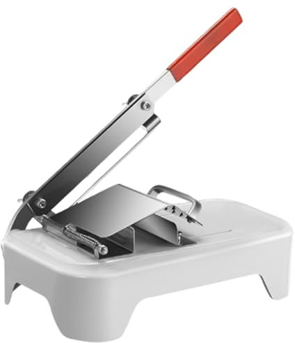 Lawnrden Frozen Meat Slicer - Stainless Steel Manual Cutter With Non-slip Base & Ergonomic Foam Handle for Beef, Mutton Roll, Home Cooking