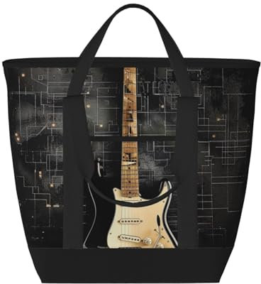 LRHCNZDCP Isolierte Lunchbox mit E-Gitarre, für Männer und Frauen, wiederverwendbar, große Kapazität, Kühltasche für Reisen, Arbeit, Picknick, Strand