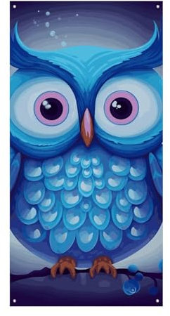 Blaue Eule Türabdeckung Dekorationen Willkommensbanner Wand Tür Dekorationen Haustür hängende Hintergrund Banner für drinnen und draußen Dekor Jubiläum Party Supplies