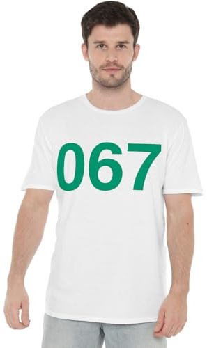 Squid Game Player 067 Unisex T Shirt, White, Small