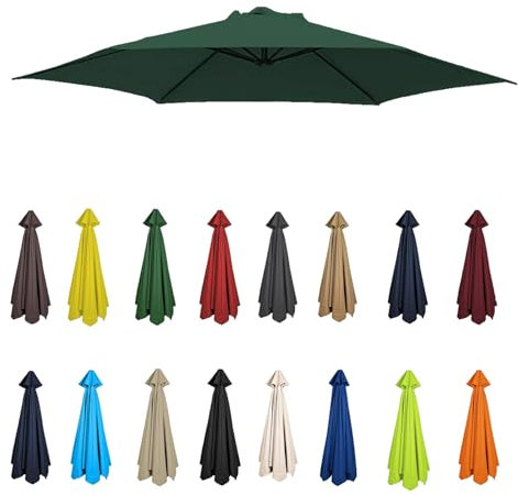 2m-3.5m Replacement Parasol Canopy, Umbrella Replacement Fabric, Garden Umbrella Replacement Cover, Outdoor Replacement Fabric, 6/8 Arms, replacement parasol fabric cover for Garden Umbrella(Dark gree