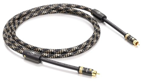 VIABLUE NF-75 Silver DIGITAL Cinchkabel * Koaxiales High-End Digitalkabel * 2-Fach Schirmung, versilbert * T8 Cinchstecker/RCA* Ferritfilter * 1 Stück * 100 cm * 1.0 m