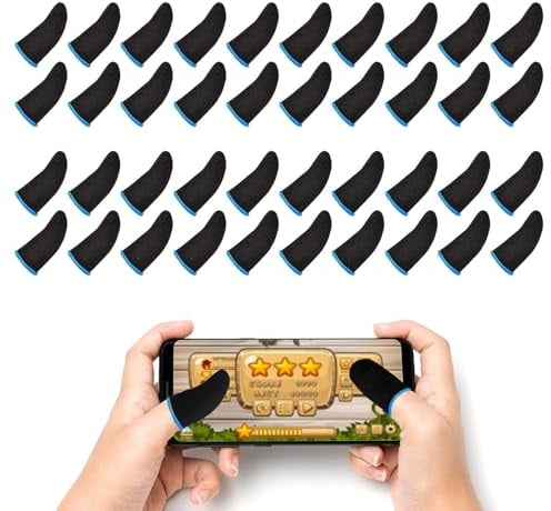 ZWWOGE 40 Pezzi Mobile Game Finger Sleeve per Giochi, Professionale Touch Screen Thumb Sleeve Traspirante Anti-Sudore, Alta Sensibilità