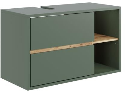 Vicco Mobiletto per lavabo Viola, Verde/Artigianale, 100 x 60 cm con 2 cassetti