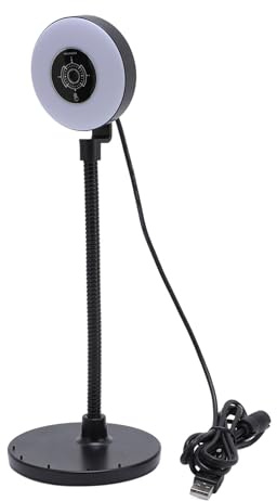 Luocute 5-MP-Webcam mit Fülllicht-Autofokus, Biegsamer Stab, USB-Webcam für Online-Lern-Streaming, 1080P-Bildauflösung, Eingebautes Mikrofon, AF-Touch-Steuerung mit 3 Einstellbaren