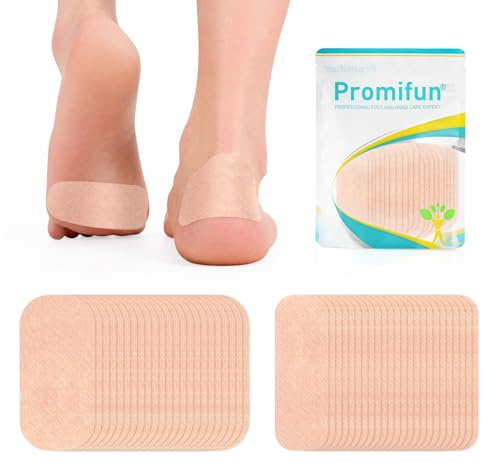 Promifun Moleskin Blasenpflaster - 48 Stück (24 normale + 24 breite) vorgeschnittene Blasenbandagen, Blasenpflaster und Reibungsschutz für Füße, Zehen, Fersen, Finger